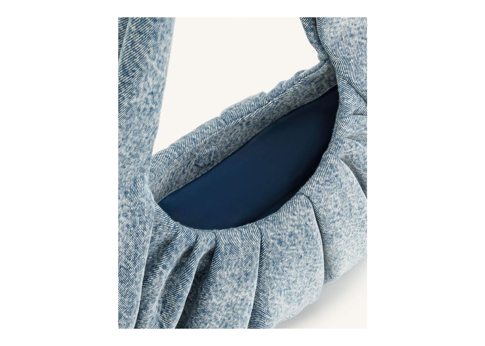 JW PEI Ashley Denim Ruched Shoulder Bag Blue - görsel 4