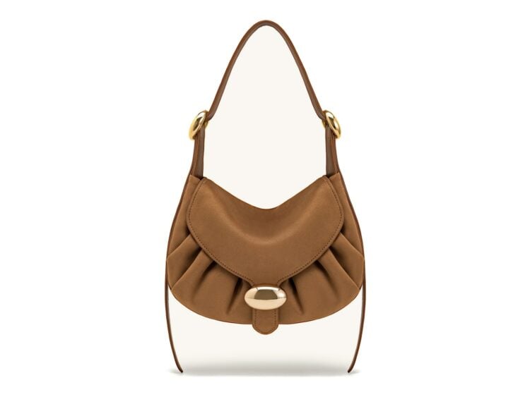 JW PEI Avery Faux Suede Draped Hobo Bag Camel