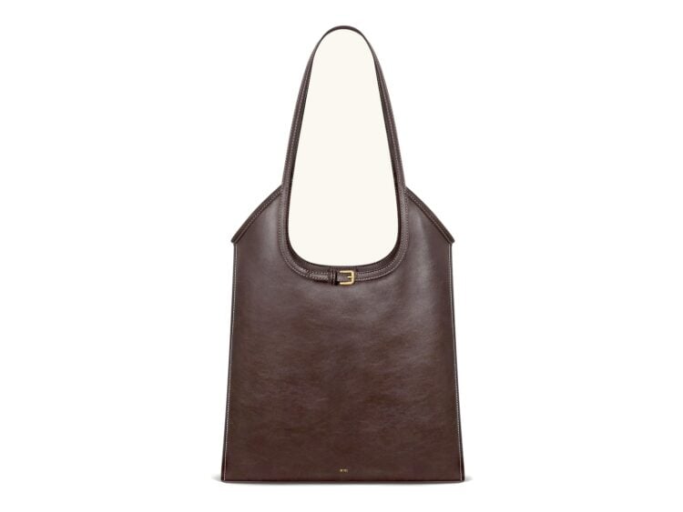 JW PEI Brooke Belted Embellished Shoulder Tote Bag Dark Brown