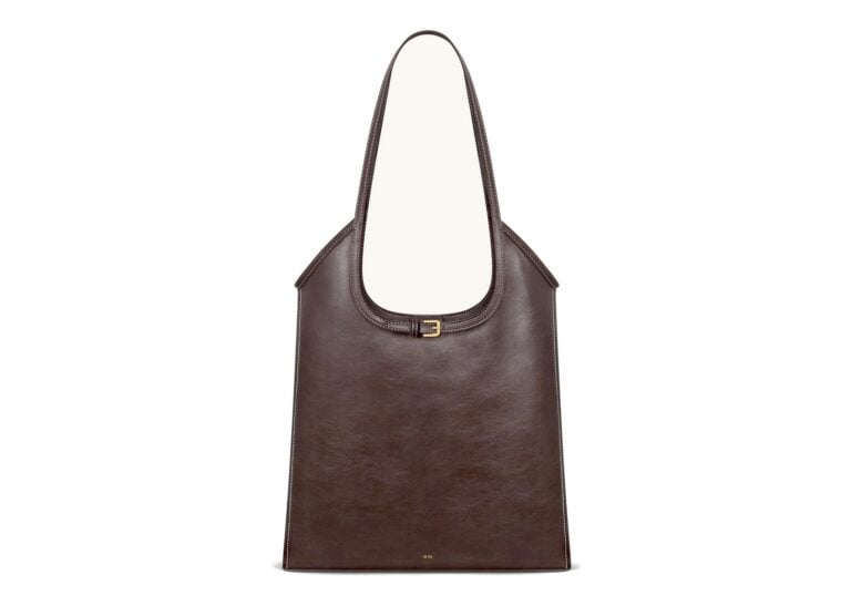 JW PEI Brooke Belted Embellished Shoulder Tote Bag Dark Brown