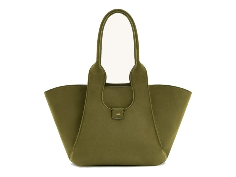 JW PEI Cara Faux Suede Tote Bag Dark Olive