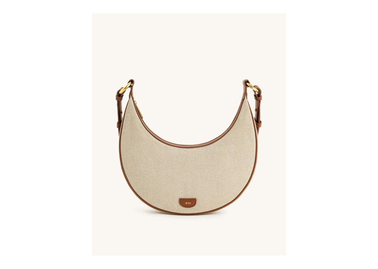 JW PEI Carly Canvas Saddle Bag Beige - görsel 3
