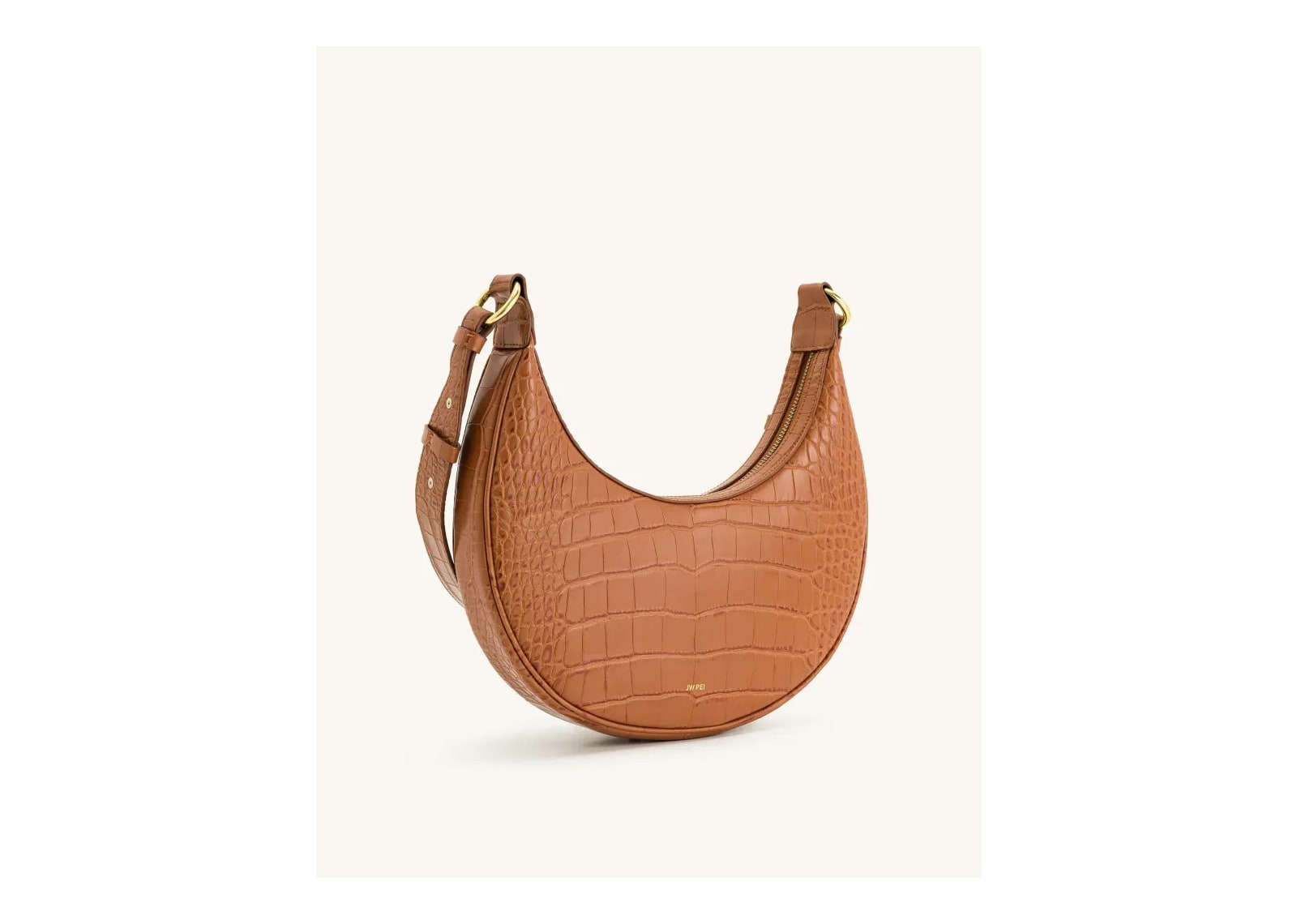 JW PEI Carly Saddle Bag Acorn Brown Croc - görsel 2