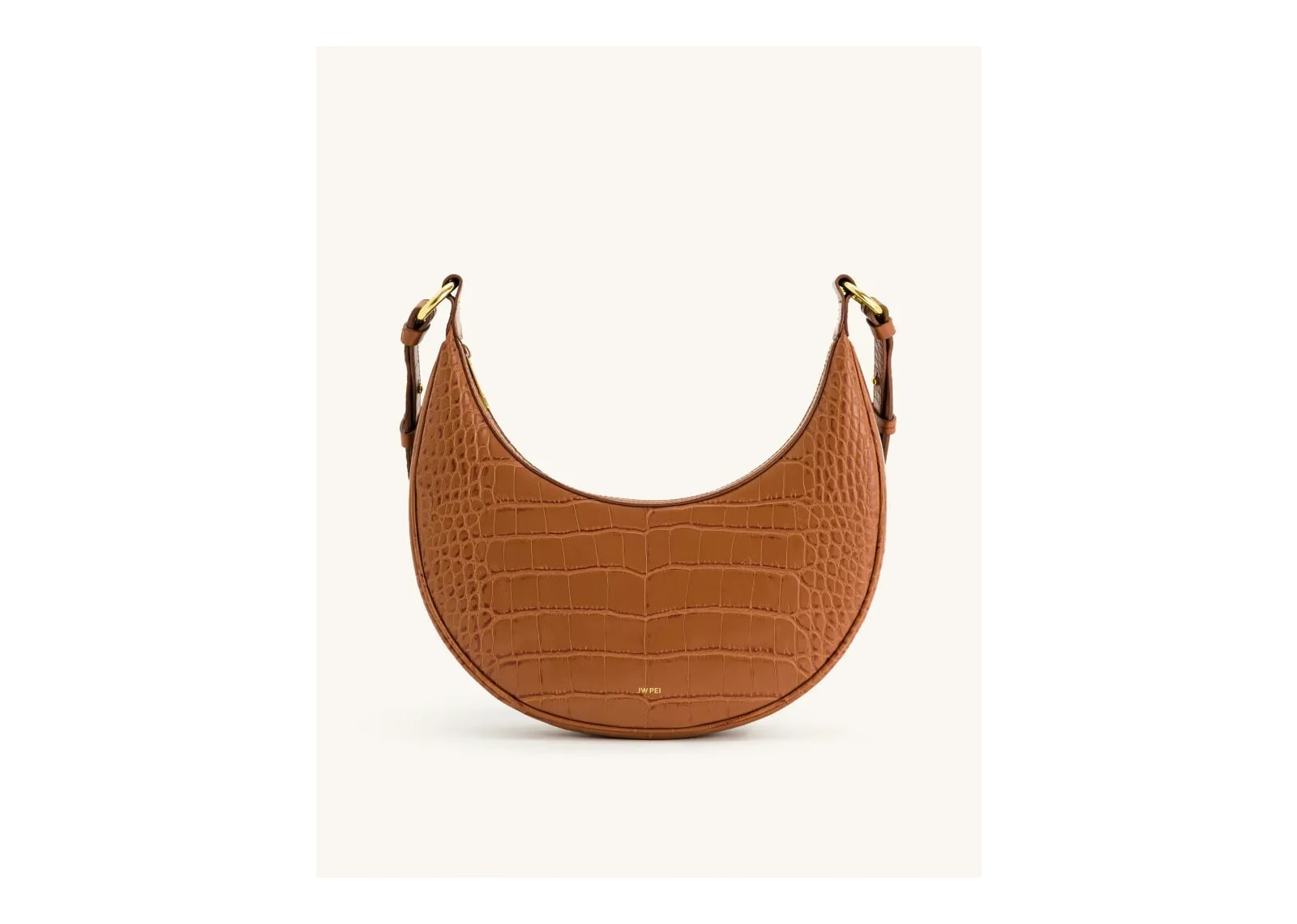 JW PEI Carly Saddle Bag Acorn Brown Croc - görsel 3