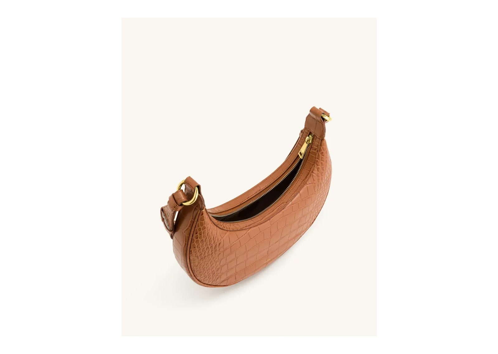 JW PEI Carly Saddle Bag Acorn Brown Croc - görsel 4