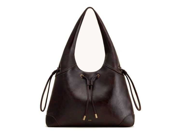 JW PEI Celandra Drawstring Hobo Bag Dark Brown