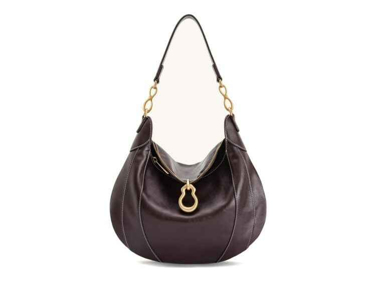 JW PEI Daria Metal Pendant Embellished Shoulder Bag Dark Brown