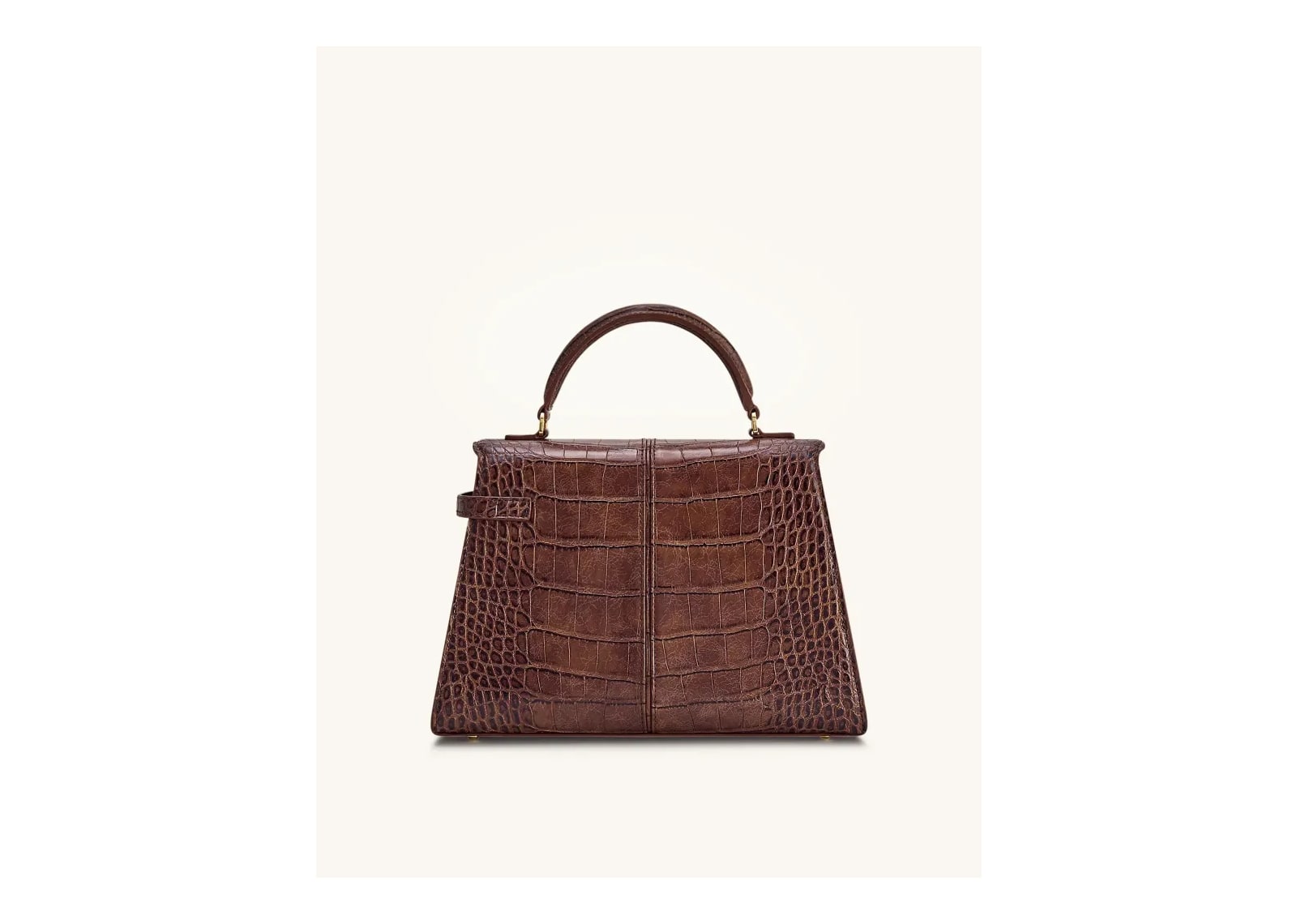 JW PEI Elise Large Croc-Embossed Top Handle Bag Chestnut Brown - görsel 3