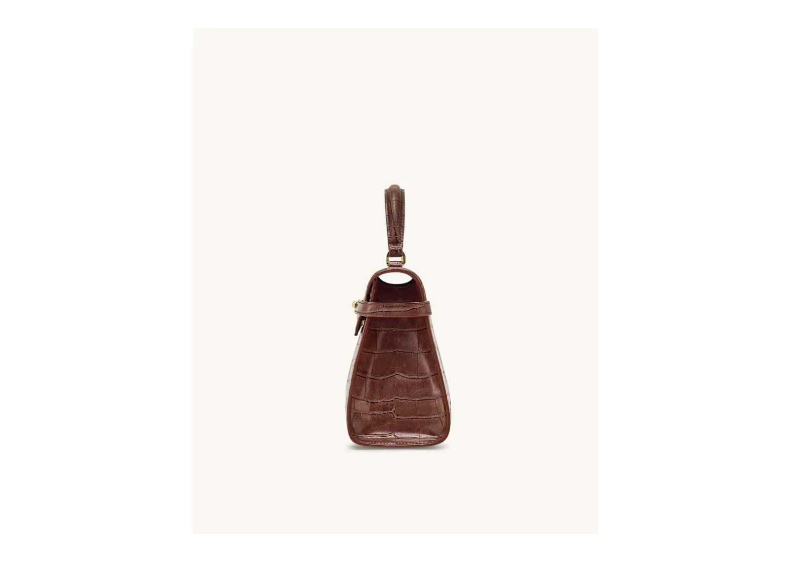 JW PEI Elise Large Croc-Embossed Top Handle Bag Chestnut Brown - görsel 4