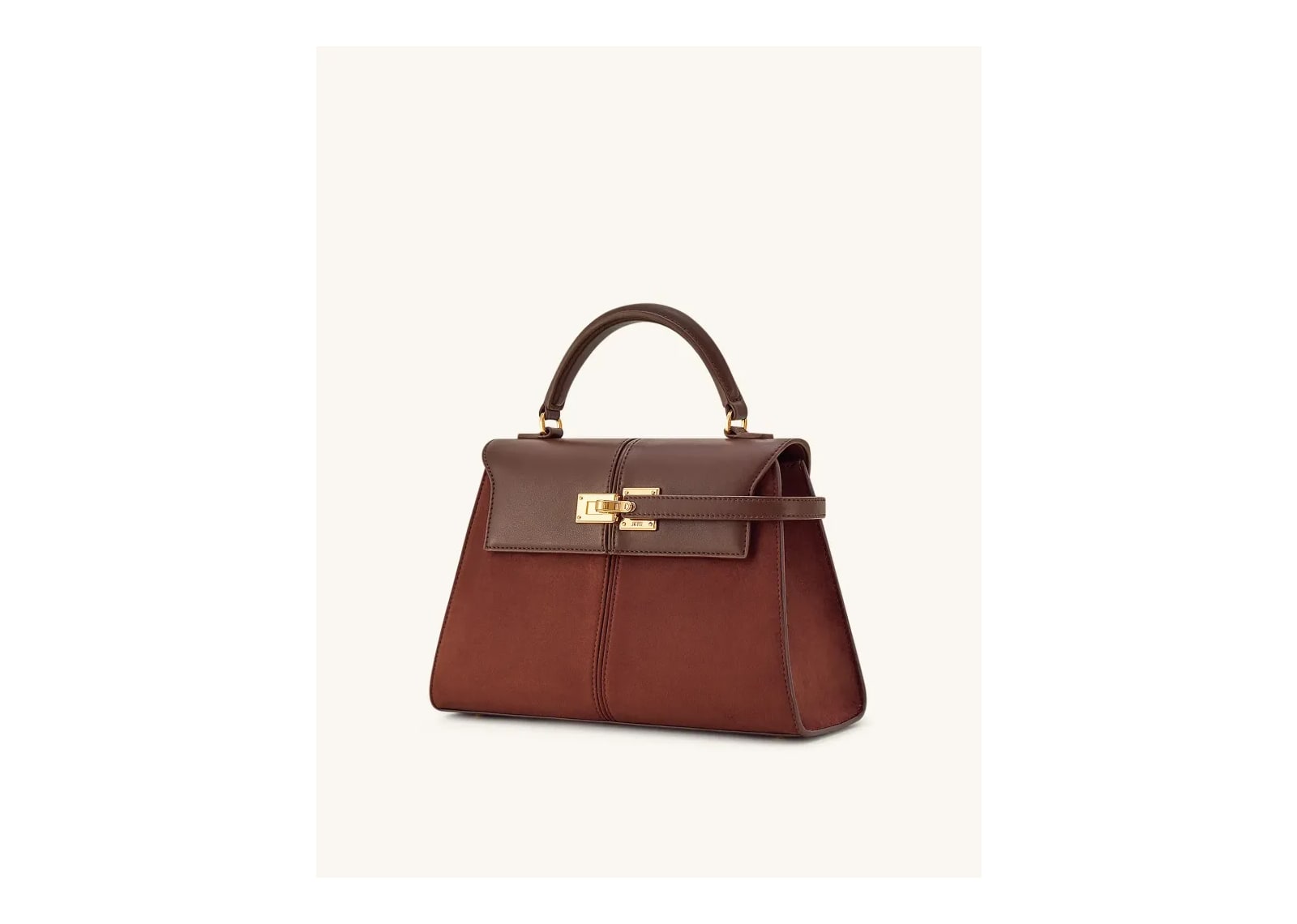 JW PEI Elise Large Faux Suede Top Handle Bag Mocha Brown - görsel 2