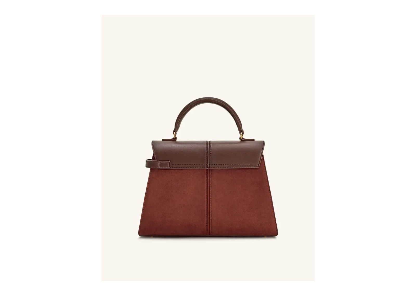 JW PEI Elise Large Faux Suede Top Handle Bag Mocha Brown - görsel 3