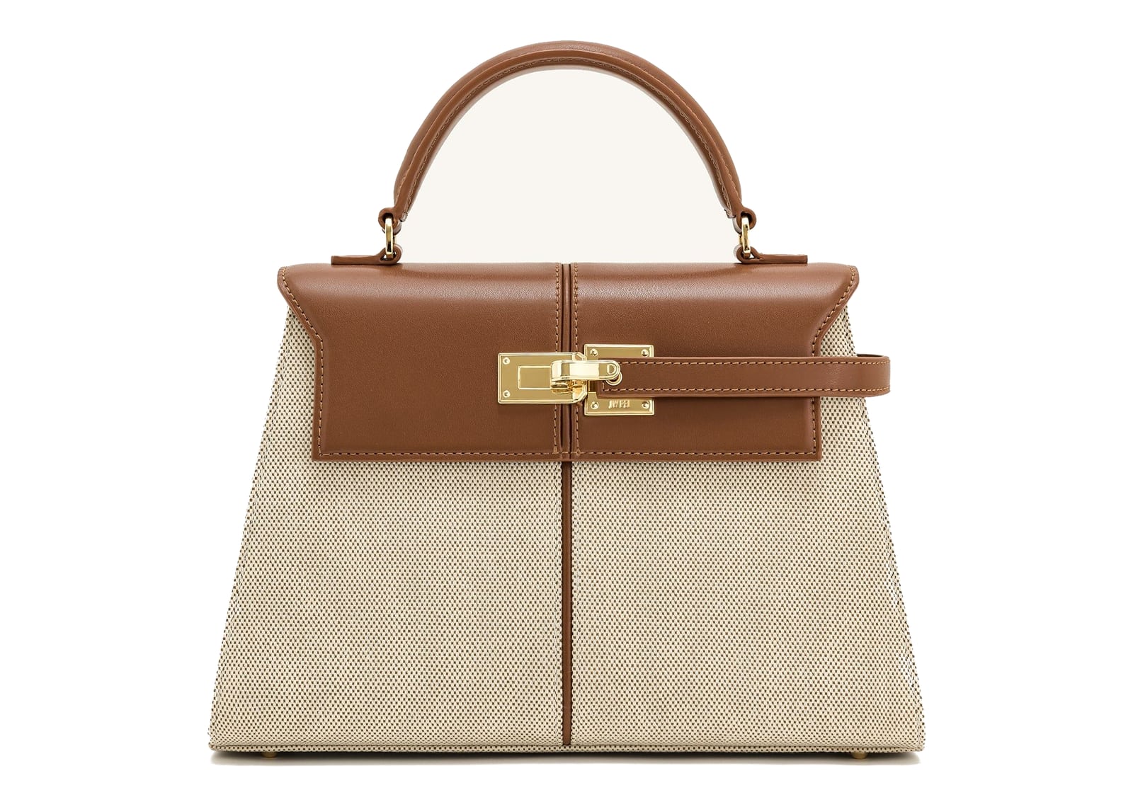 JW PEI Elise Large Top Handle Bag Brown Canvas