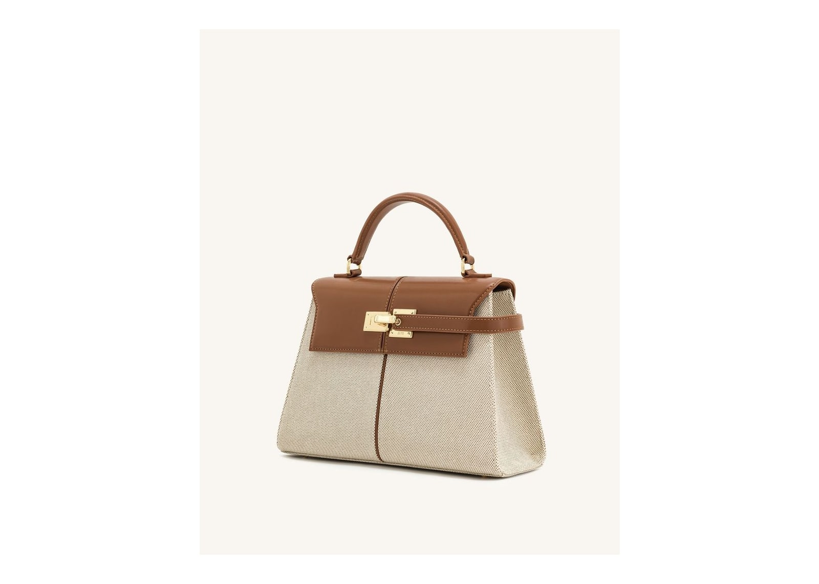 JW PEI Elise Large Top Handle Bag Brown Canvas - görsel 2