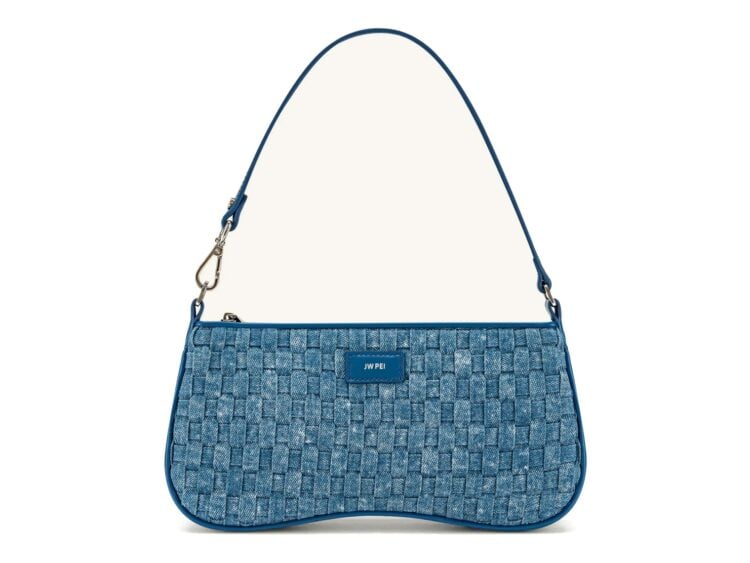 JW PEI Eva Shoulder Handbag Blue Denim Weave