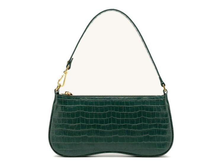 JW PEI Eva Shoulder Handbag Dark Green Croc