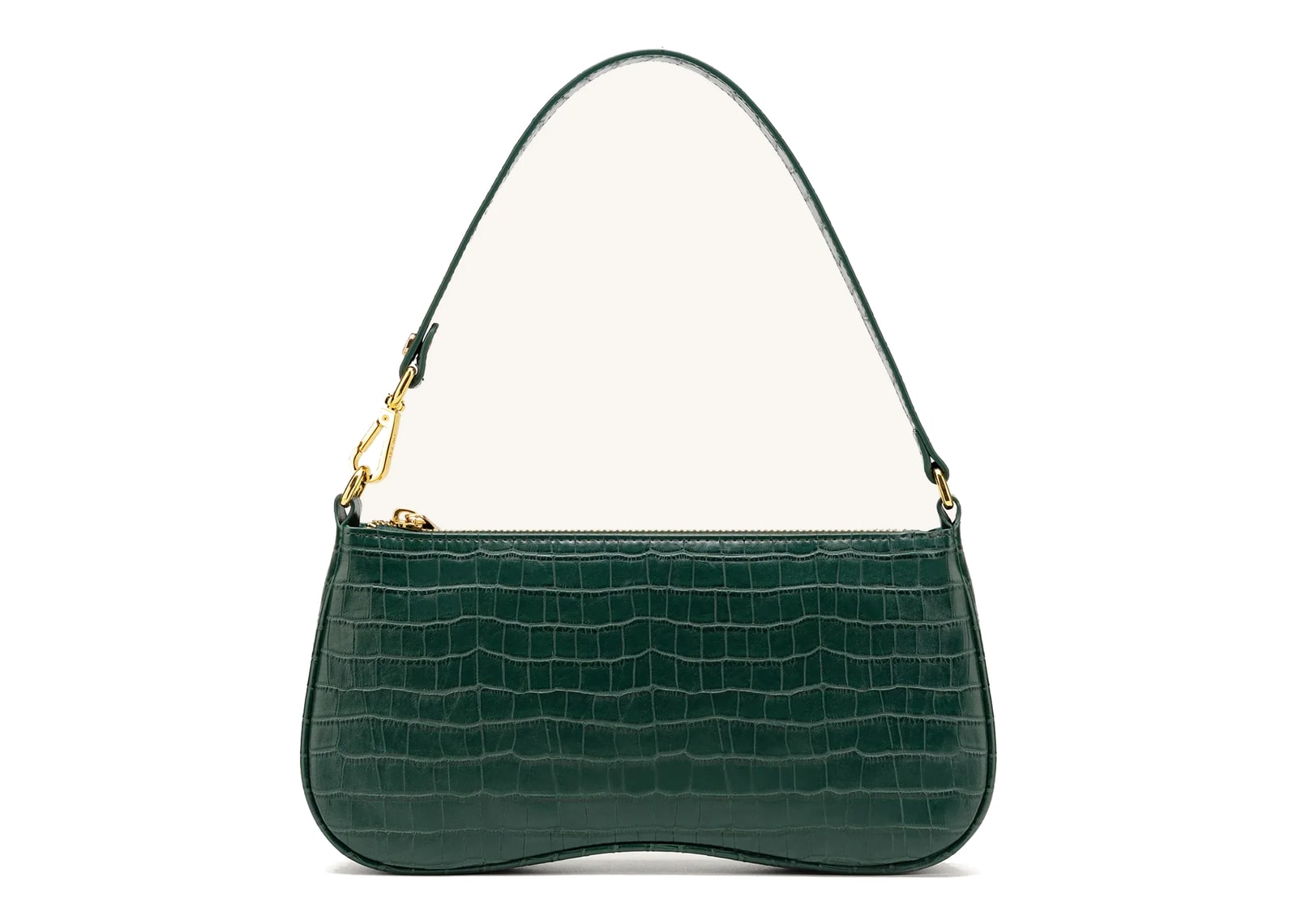 JW PEI Eva Shoulder Handbag Dark Green Croc
