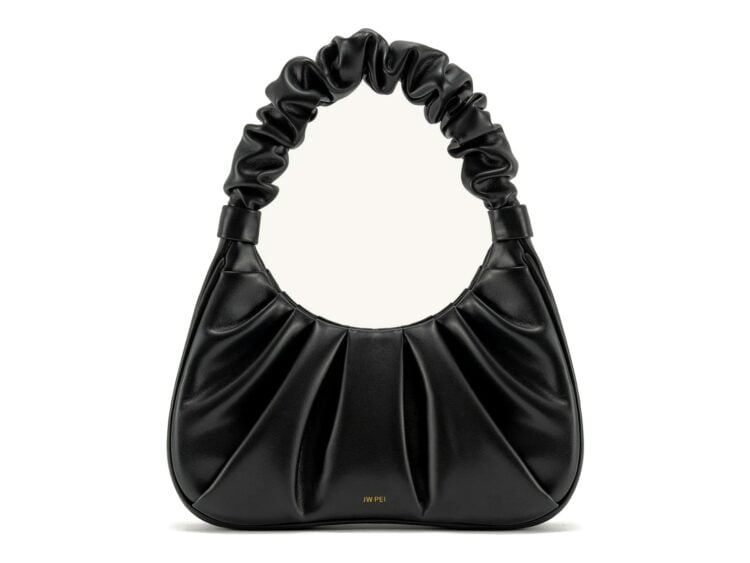 JW PEI Gabbi Ruched Hobo Handbag Black