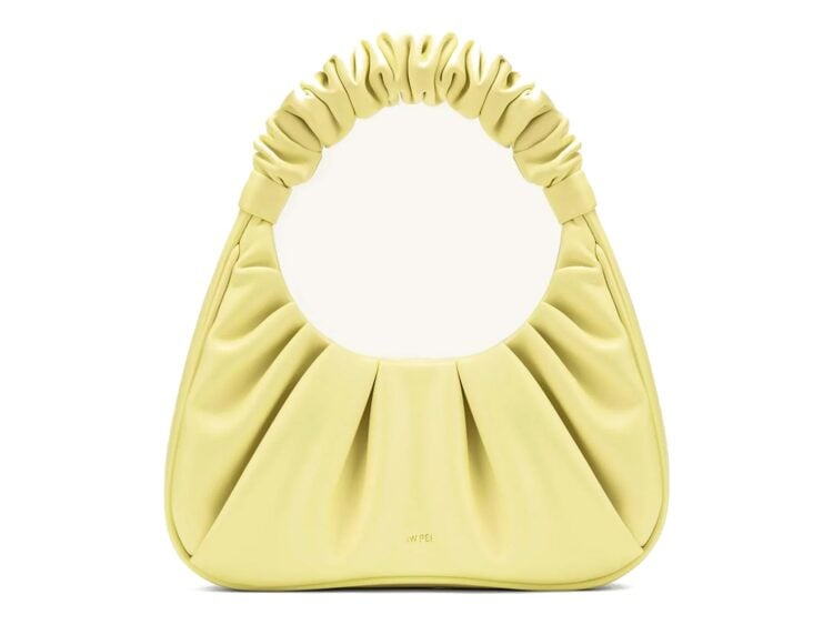 JW PEI Gabbi Ruched Hobo Handbag Light Yellow