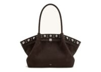 JW PEI Hana Large Faux Suede Tote Bag Deep Brown