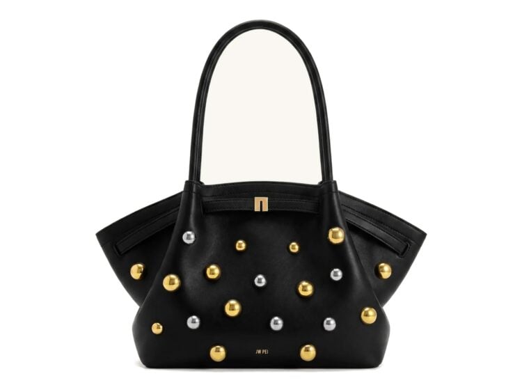 JW PEI Hana Large Studded Tote Bag Dark Black