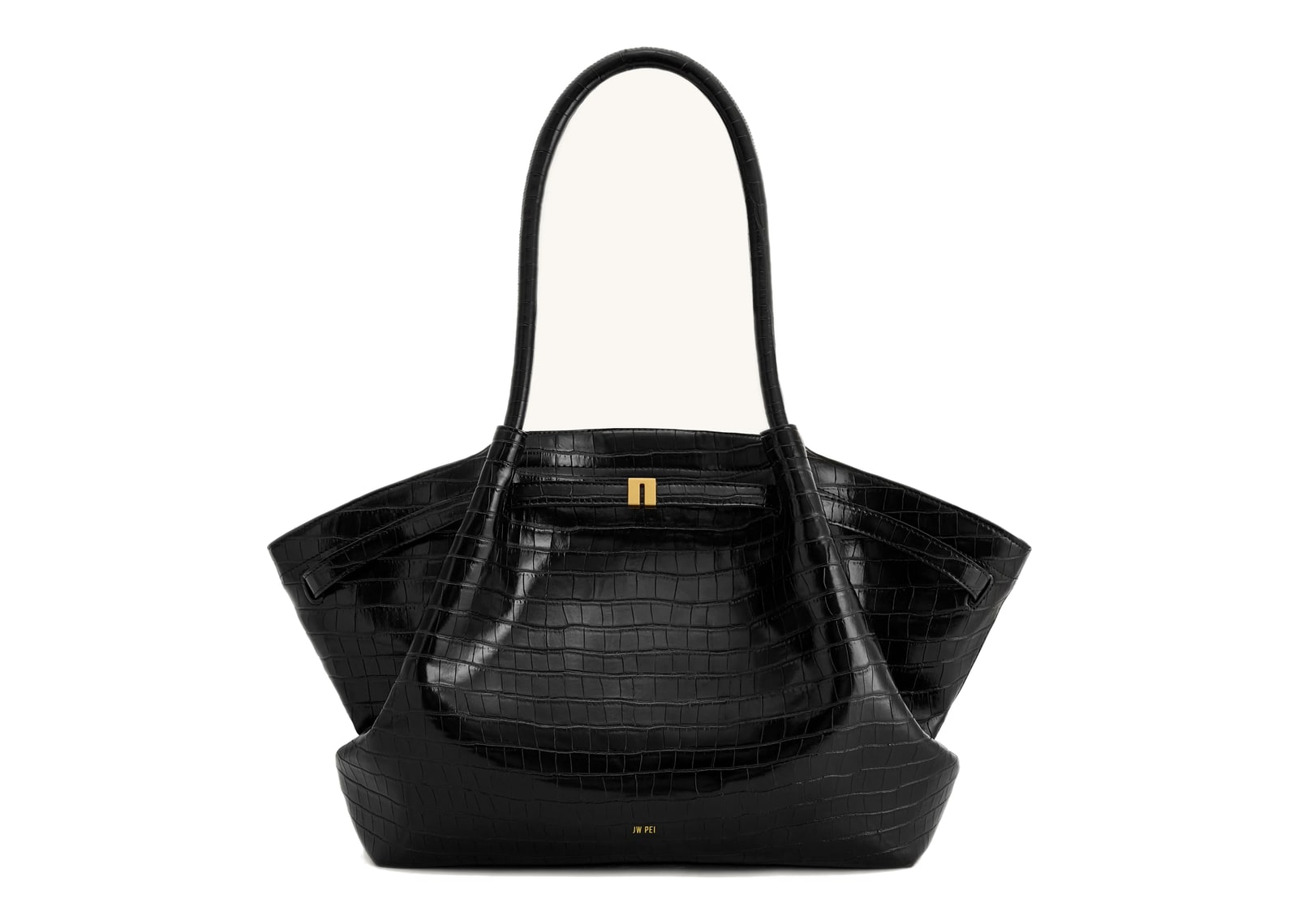 JW PEI Hana Large Tote Bag Black Croc