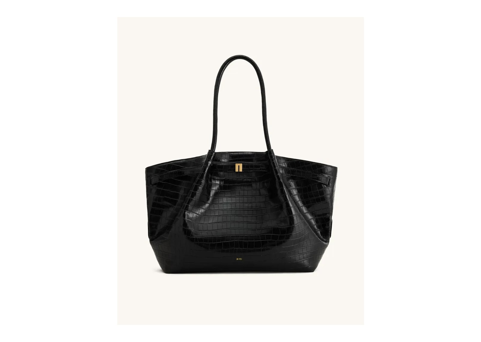 JW PEI Hana Large Tote Bag Black Croc - görsel 2