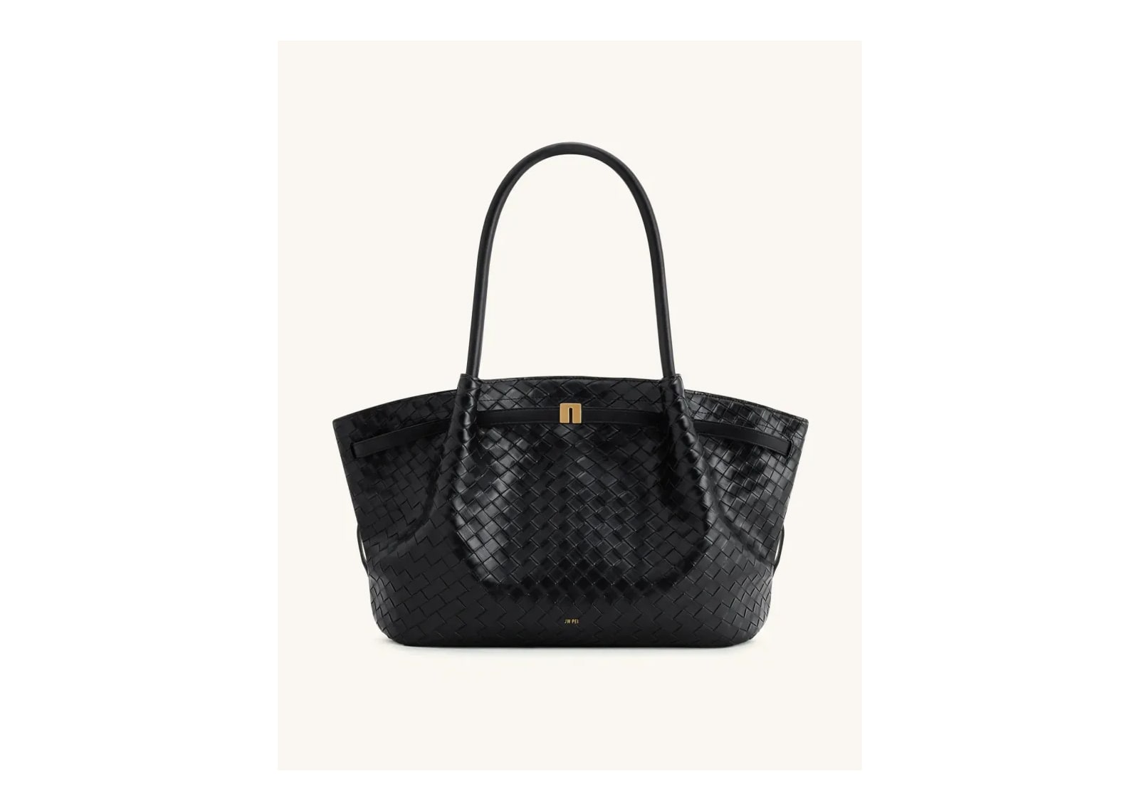 JW PEI Hana Large Weave Texture Tote Bag Black - görsel 2