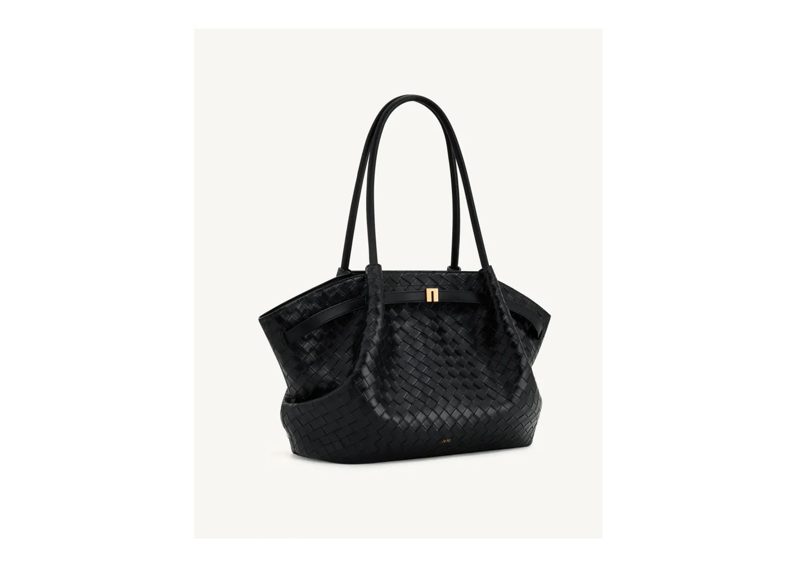 JW PEI Hana Large Weave Texture Tote Bag Black - görsel 3