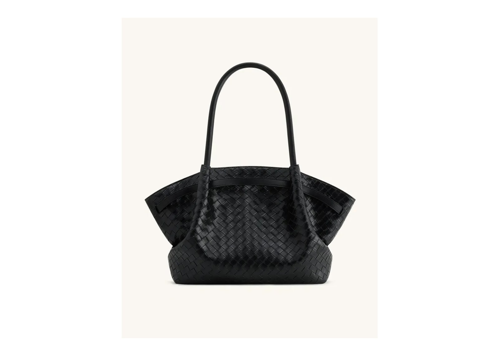 JW PEI Hana Large Weave Texture Tote Bag Black - görsel 4