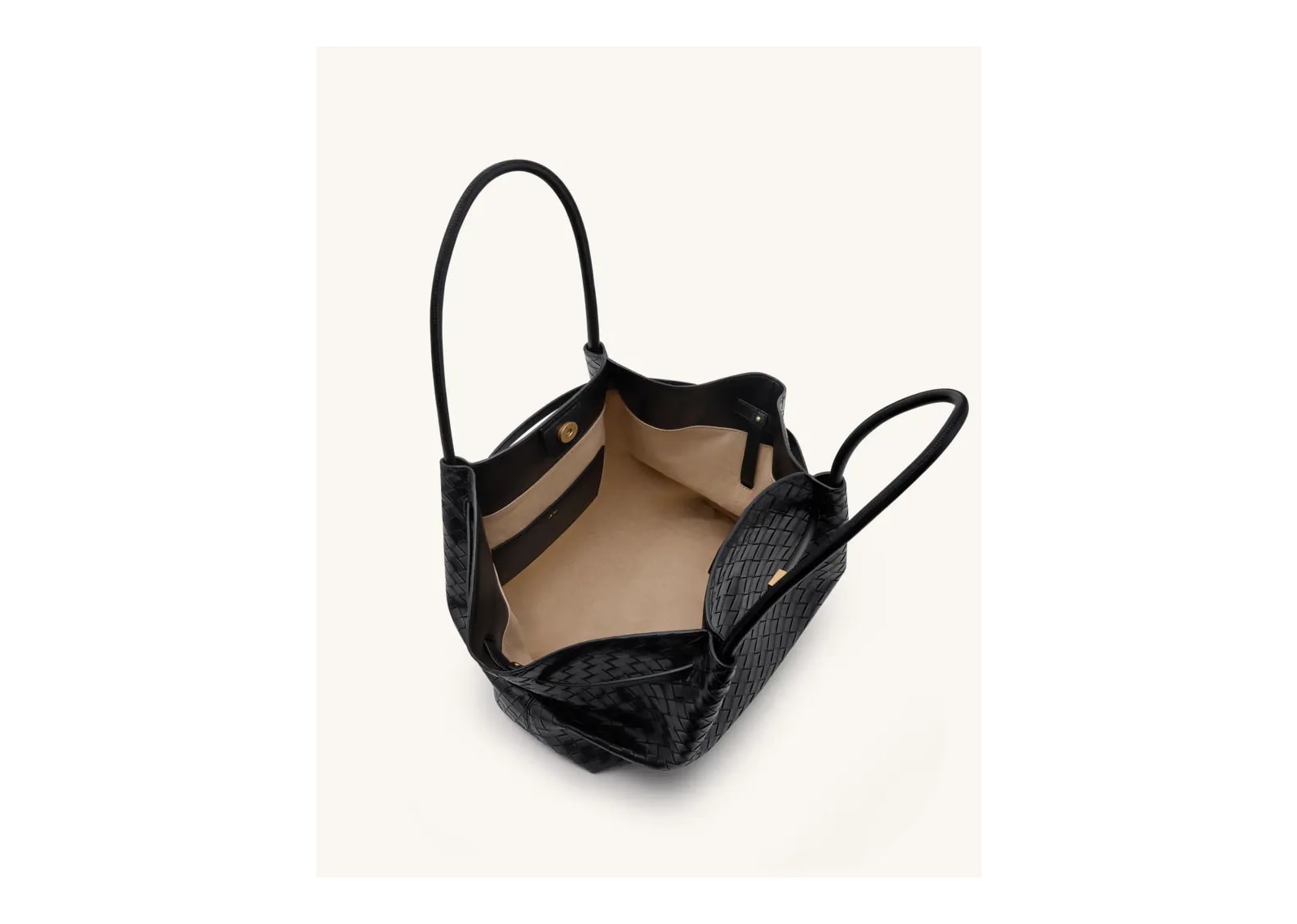 JW PEI Hana Large Weave Texture Tote Bag Black - görsel 5