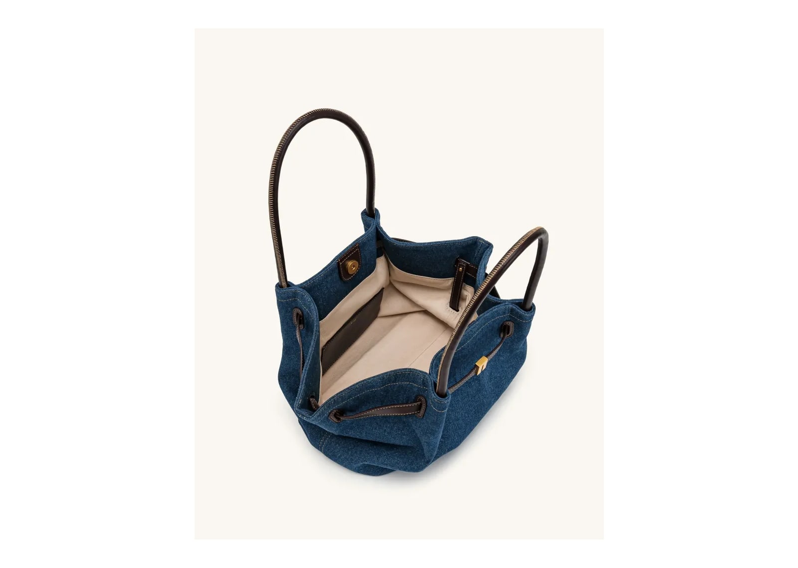 JW PEI Hana Medium Denim Tote Bag Blue Denim - görsel 5