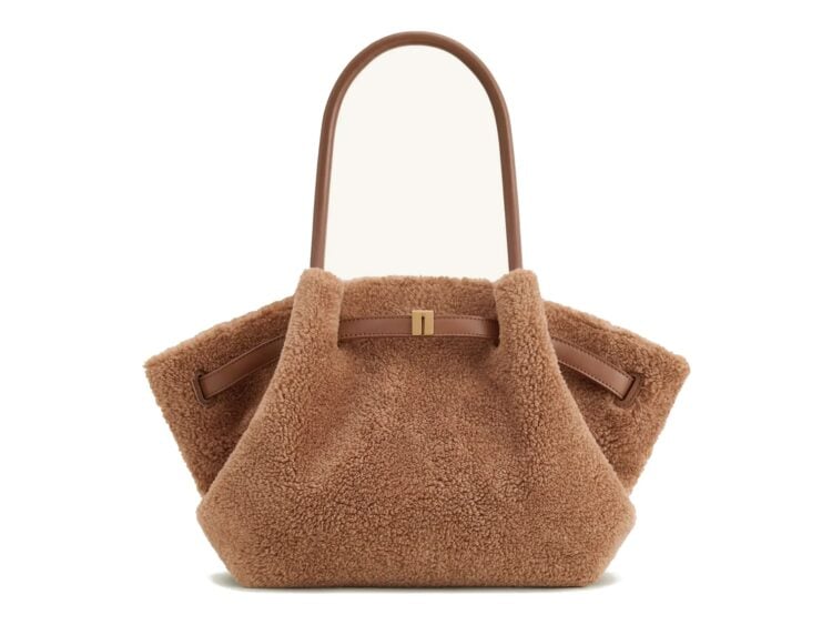 JW PEI Hana Medium Faux Fur Tote Bag Coffee Brown