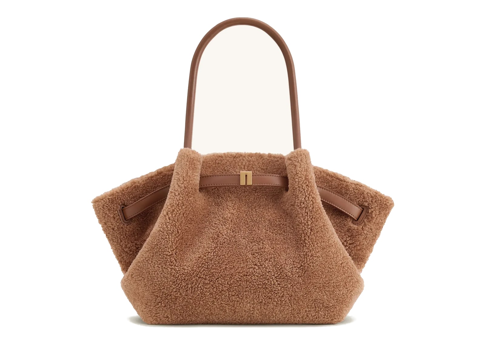 JW PEI Hana Medium Faux Fur Tote Bag Coffee Brown