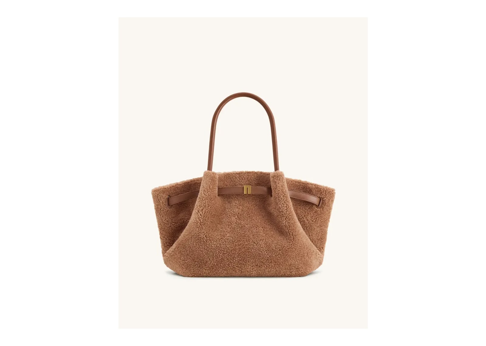 JW PEI Hana Medium Faux Fur Tote Bag Coffee Brown - görsel 2
