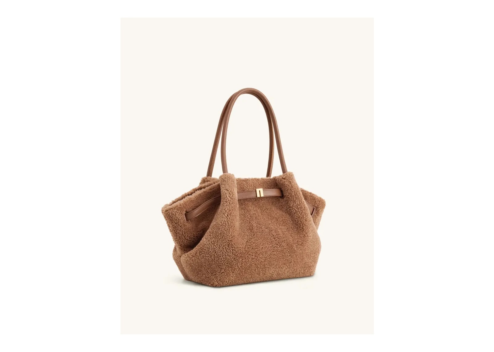 JW PEI Hana Medium Faux Fur Tote Bag Coffee Brown - görsel 3