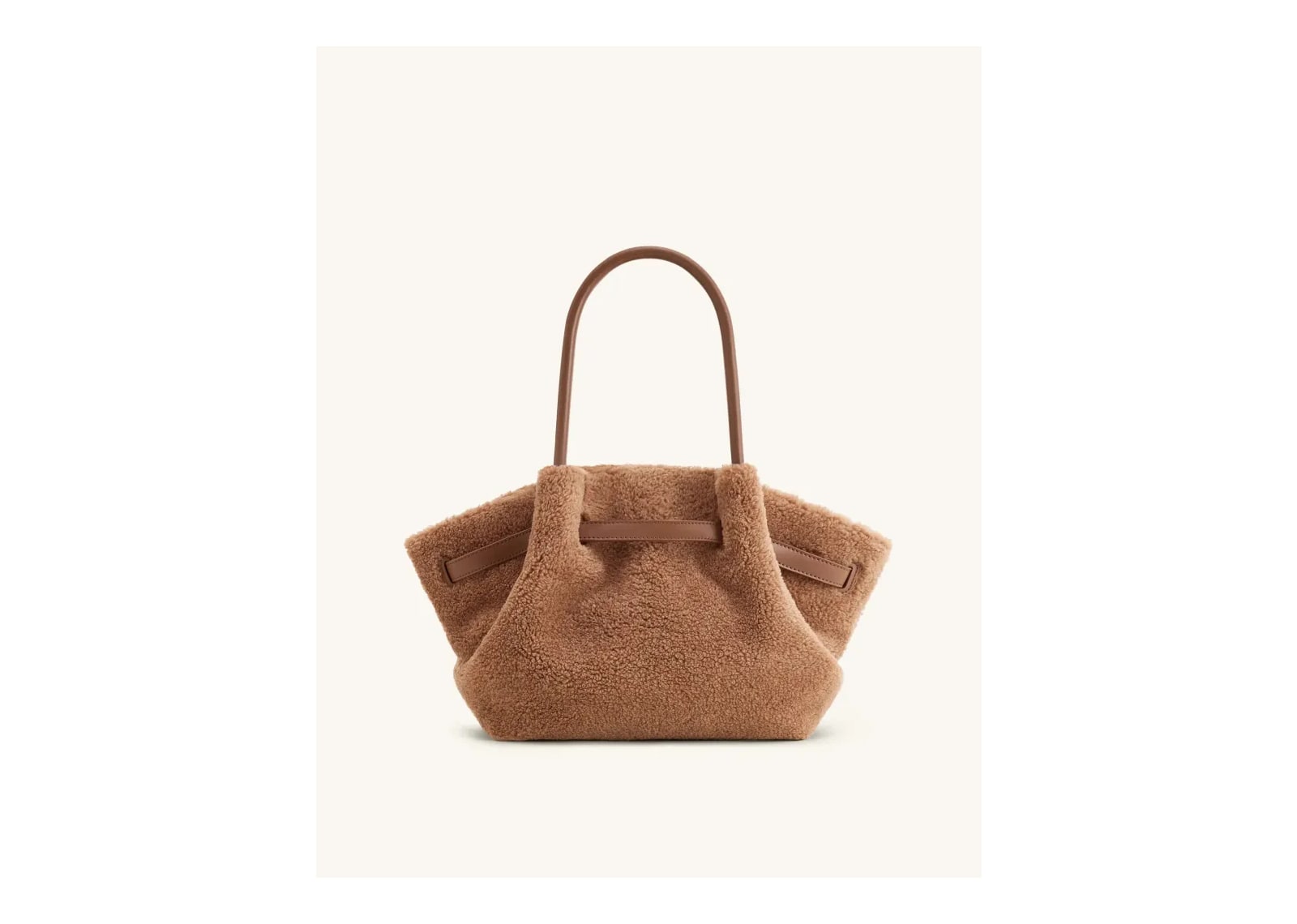 JW PEI Hana Medium Faux Fur Tote Bag Coffee Brown - görsel 4