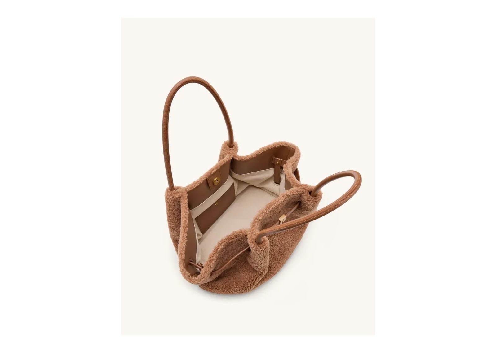 JW PEI Hana Medium Faux Fur Tote Bag Coffee Brown - görsel 5