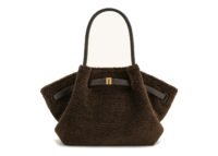 JW PEI Hana Medium Faux Fur Tote Bag Mocha Brown