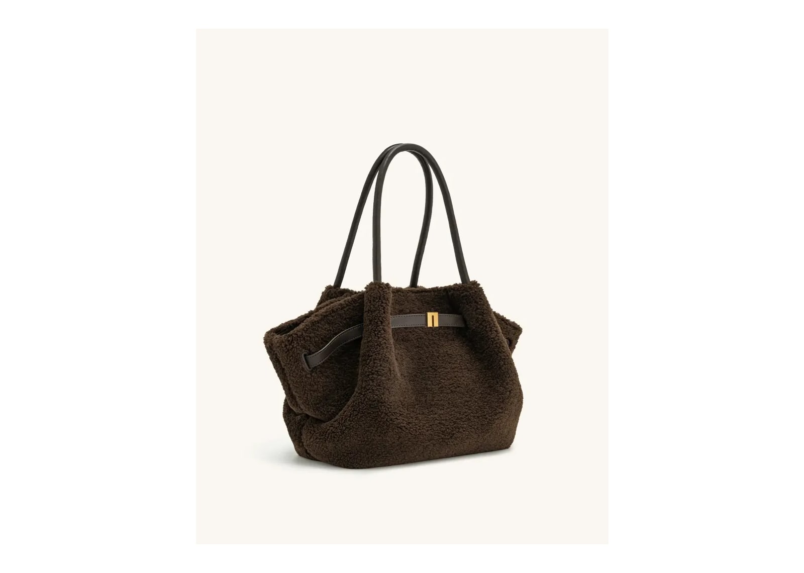 JW PEI Hana Medium Faux Fur Tote Bag Mocha Brown - görsel 3