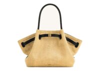 JW PEI Hana Medium Faux Straw Tote Bag Brown Straw