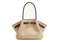 JW PEI Hana Medium Faux Straw Tote Bag Brown
