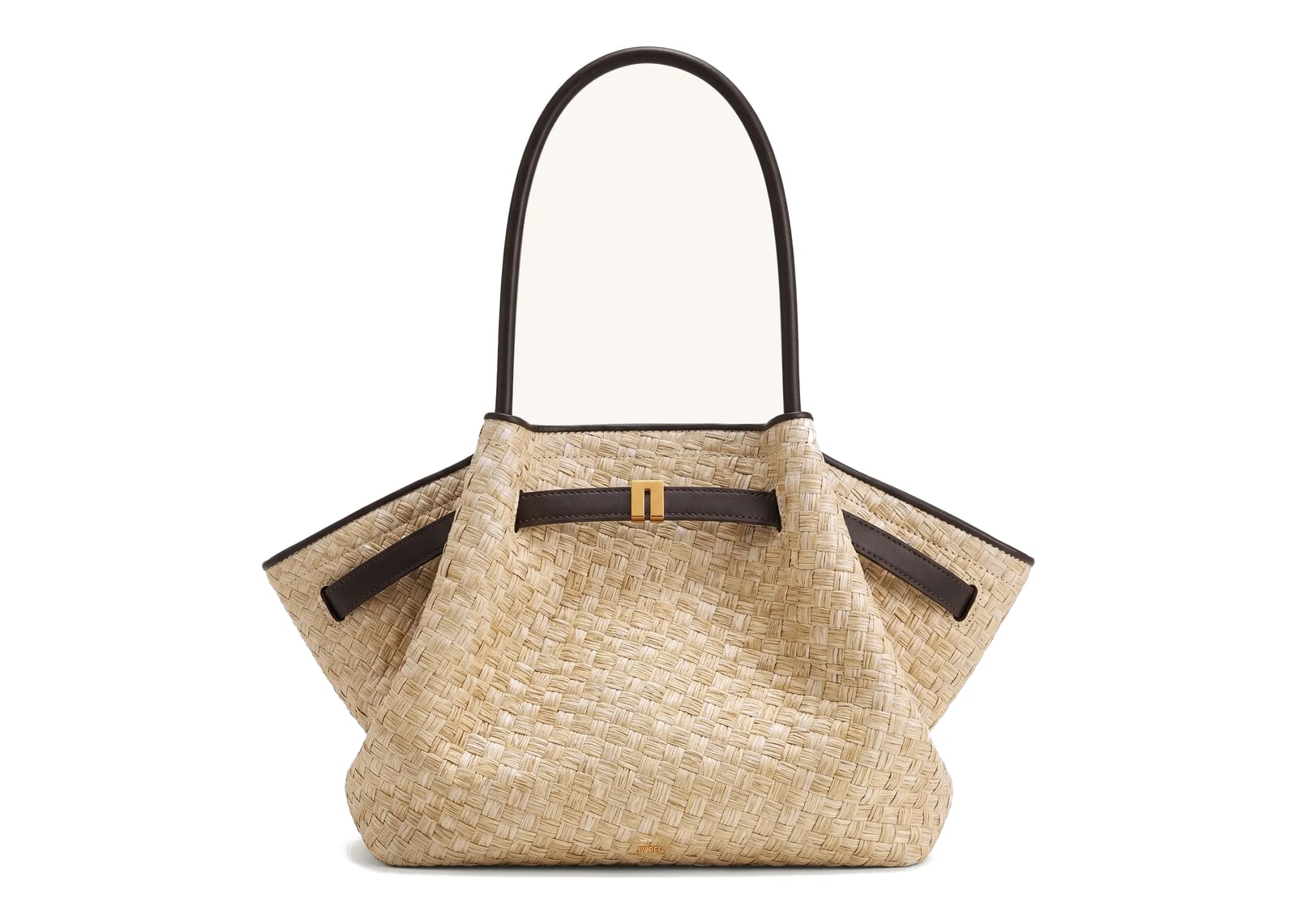 JW PEI Hana Medium Faux Straw Tote Bag Brown
