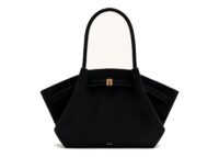 JW PEI Hana Medium Faux Suede Tote Bag Black