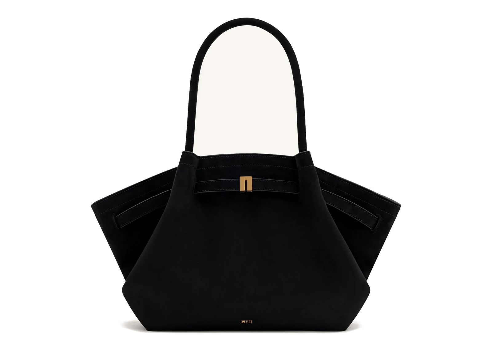 JW PEI Hana Medium Faux Suede Tote Bag Black