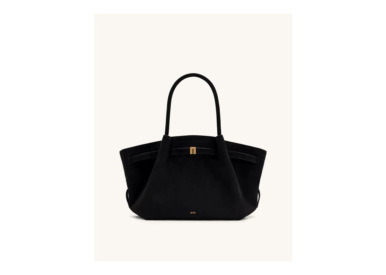 JW PEI Hana Medium Faux Suede Tote Bag Black - görsel 2