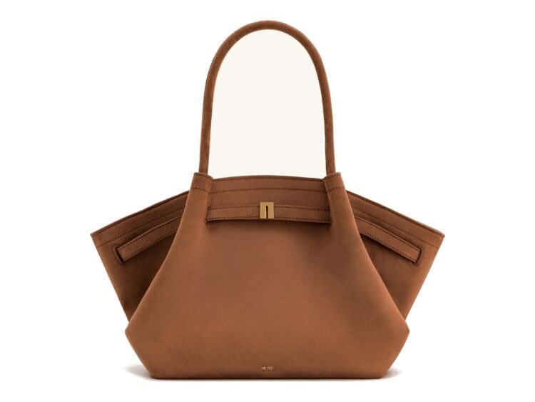 JW PEI Hana Medium Faux Suede Tote Bag Brown