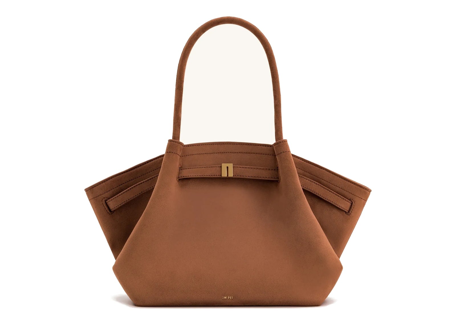 JW PEI Hana Medium Faux Suede Tote Bag Brown