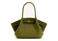 JW PEI Hana Medium Faux Suede Tote Bag Dark Olive