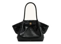 JW PEI Hana Medium Tote Bag Black Croc