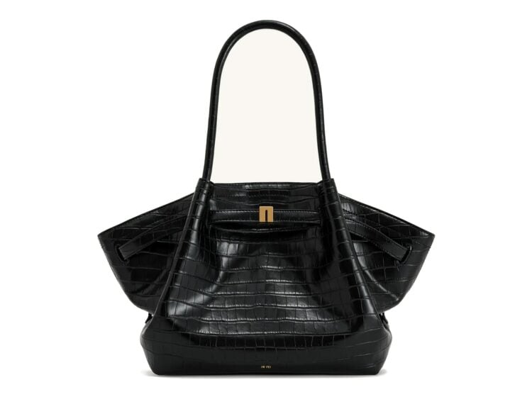 JW PEI Hana Medium Tote Bag Black Croc